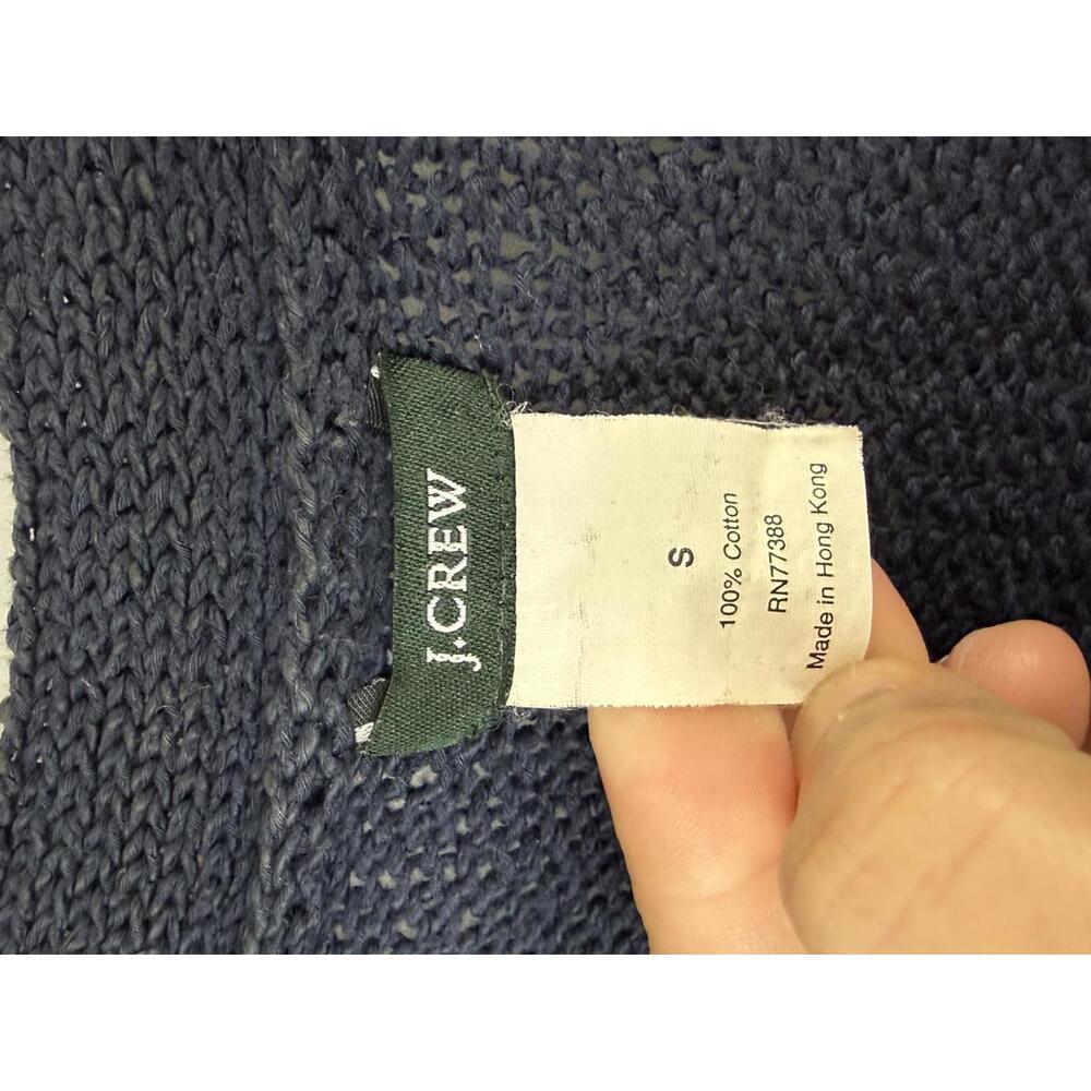 J.Crew Navy 100% Cotton Ribbed Wooden Button Cardigan - Size - Small - Picture 4 of 6